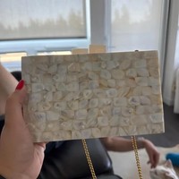 Pochette de luxe en nacre sac de soirée MOP fabriqué à la main avec fermeture magnétique demoiselle d'honneur mariage et fête essentielle