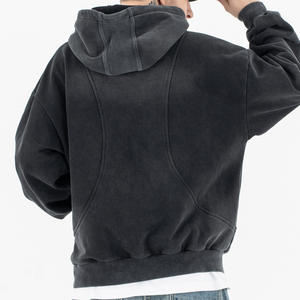 Vente en gros Sweat à capuche surdimensionné lavé à la pierre Vintage sweat en coton épais Pull à capuche de haute qualité pour hommes - Product Image 5