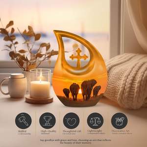 Elefantes Urna de metal para cenizas Mujeres Urnas de cremación para cenizas humanas Mini urnas Adulto Hombre Pequeño para cenizas humanas Tamaño personalizado - Product Image 5