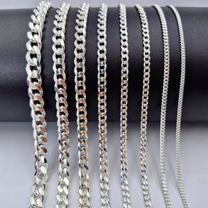 925 sterling silver 4mm cuban chain thick <b>bracelet</b> rhodium plated - Product Image 1