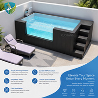 Piscine modulaire portable en conteneur avec fenêtre en acrylique pour projets de villas, hôtels et complexes hôteliers en plein air
