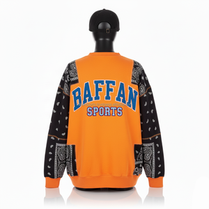 Sudadera Extra Grande para Mujer, 330GSM, Mezcla de Algodón, Paneles con Parches de Bandana, Logotipo Bordado en Relieve, Personalizable, Transpirable - Product Image 2