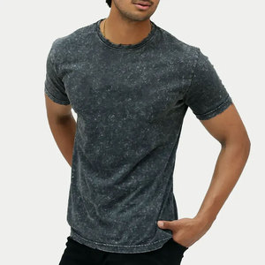 Camiseta de Color Sólido con Lavado Ácido, Material de Algodón Puro, Color Personalizado, Camiseta de Hombre con Lavado Ácido, Bajo Pedido Mínimo - Product Image 6