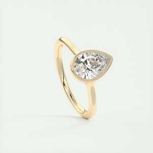 1.50 CTW Classic Lab Grown Diamond Solitaire Engagement Ring Pear Cut Bezel Set for Wedding Teardrop Bridal Anniversary Parties - Product Image 2