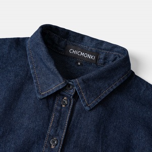 Vietnam chemises de lavage aux enzymes qualité chaude 100% coton respirant décontracté à manches longues ODM OEM chemise en jean à un bouton pour hommes - Product Image 3