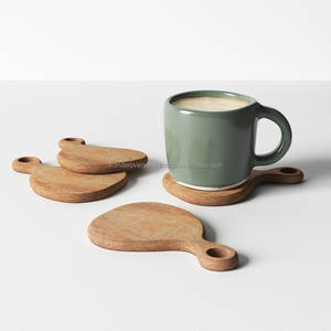 WONDEROVERSEAS Sous-verres classiques en bois de manguier de forme antique Sous-verres en noyer gratuits de meilleure qualité - Product Image 1