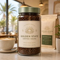 Pot de stockage de grains de café en verre avec logo personnalisé AT PACK, couvercle en métal, plusieurs tailles pour l'emballage de vente au détail des cafés