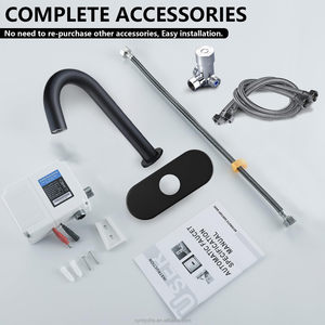 Robinet de salle de bain moderne automatique à capteur infrarouge en laiton Robinet de lavabo monotrou monté avec noyau de valve en céramique - Product Image 6