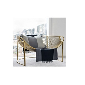 Diseño ventajoso Juego de sillas de color dorado metálico de dos sillas decorativas para interiores y exteriores a precios asequibles - Product Image 4