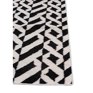 พรมขนสัตว์ทอลายเรขาคณิต Alhambra รุ่น ADWL-13283 สีเทา-ดำ ลายทางสี่เหลี่ยมผืนผ้า สำหรับตกแต่งทางเดินในบ้าน วัสดุวิสโคส - Product Image 4