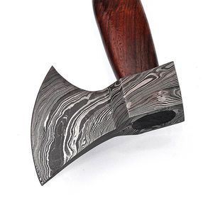 ขวานเหล็กดามัสกัส ดีไซน์นอร์ดิก ด้ามยาว ลายเหล็กทำมือ พร้อมด้ามไม้คลาสสิก สำหรับใช้งานกลางแจ้งและตกแต่ง - Product Image 6