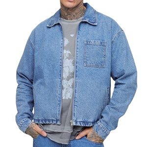 Quality Casual Embroidered Windproof Oversized Drop Shoulder Denim <b>Jeans</b> <b>Jacket</b> for Men Distressed <b>Black</b> 100% Cotton Winter - Product Image 1