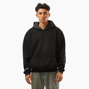 Super Comfy <b>Black</b> Oversized Hoodie for Winter 350 GSM 65% Ring-Spun Cotton 35% Polyester Printed Long Clothing ODM Supply - Product Image 1