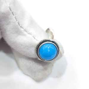 925 Sterling <b>Silver</b> Beautiful <b>Statement</b> <b>Ring</b> with Natural Turquoise Gemstone for Women's Engagement or Wedding Gift <b>Ring</b> Watch - Product Image 3