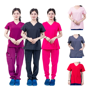 สครับสครับชุดยูนิฟอร์มพยาบาลสำหรับผู้ชายและผู้หญิง,ชุดพยาบาลผ้าสแปนเด็กซ์ผ้าฝ้าย PE-MOQ 500ชิ้น - Product Image 3