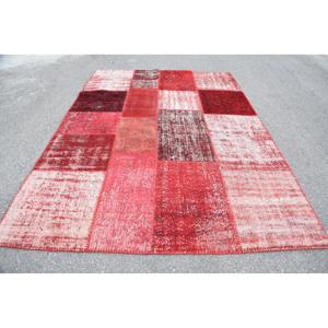 5.6x8 ft Turkish Rug, Vintage Large Rug, <b>Red</b> Camouflage <b>Wool</b> Rug - Product Image 1
