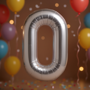 Party Love <b>Balloon</b> Numero <b>Silver</b> N0 45cm 12 Pcs Bag - Product Image 3