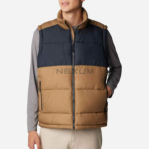 Cortavientos de invierno ligero personalizado, chaleco acolchado de talla grande sin mangas con bolsillos laterales, chalecos acolchados de moda - Product Image 1