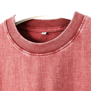 T-shirt à manches courtes vierge surdimensionné 230gsm 100% coton vintage délavé à l'acide pour hommes, vente en gros - Product Image 2