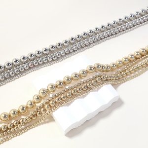 Collane a strati in oro massiccio, collana a più fili con perline, collana da sposa <span class=keywords><strong>per</strong></span> damigella d'onore, gioielli da <span class=keywords><strong>donna</strong></span> - Product Image 4