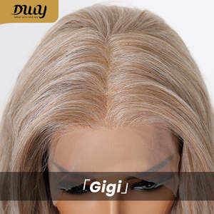 DWY 13x4 Lace Front Glueless Synthetic <b>Wig</b> 20-Inch Water Wave Blonde Gradient High 13x4 Front Glueless Synthetic <b>Wig</b> Transparent - Product Image 2