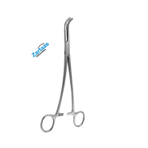 Pince à pédicule rénale grise en acier inoxydable de haute qualité, fabricant d'instruments chirurgicaux incurvés de 23cm - Product Image 1