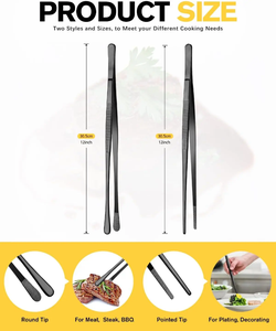 Chef outils pinces à nourriture pince à épiler de cuisine en acier inoxydable pour saisir des aliments chauds ustensiles pinces Dessert décoration - Product Image 6