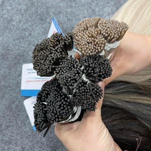 Cuticule pré-collée personnalisée Remy kératine alignée I-Tip Extensions de cheveux humains soyeux droits doux cheveux colorés faciles à utiliser - Product Image 1