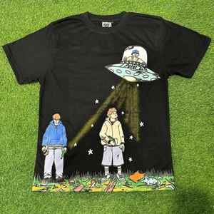 100% algodón, camiseta para hombre, ajuste holgado estampado recortado Boxy Raw Hem Cut Edge Us Size camisetas para camiseta lisa impresión personalizada - Product Image 1