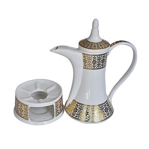 Cafetera Dallah árabe recubierta de cerámica blanca Cafetera de lujo para restaurantes de hoteles en casa a precio mayorista - Product Image 4