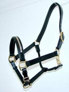 CUERO ACOLCHADO CRYSTAL BLING HALTER HEADCOLLAR Custom Made Sparkle NUEVO - Product Image 2