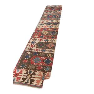 Nayaab Handmade Modern Geometric Wool Rug Ivory Flat Weaves Kilim Carpet <b>Washable</b> Cotton Loop Pile for Home for Teens-PAE-4703 - Product Image 2