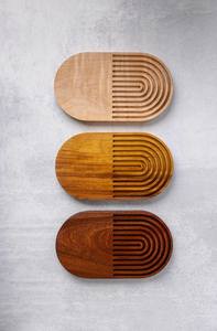 BANDEJA DE SERVICIO ABAJO CON ASAS, Bandeja de desayuno de bambú Bandejas de madera Plato de servicio decorativo para comer - Product Image 5