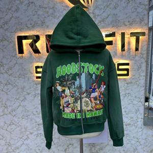 Sweat à capuche avec fermeture éclair à prix raisonnable et de style unique fabriqué en usine avec impression bouffante sweats à capuche à bas prix pour hommes - Product Image 1