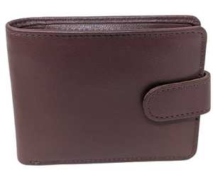 Cartera de cuero casual para hombre con acabado liso y cierre de cubierta portátil de doble costura-Suministro al por mayor de embalaje personalizado - Product Image 4