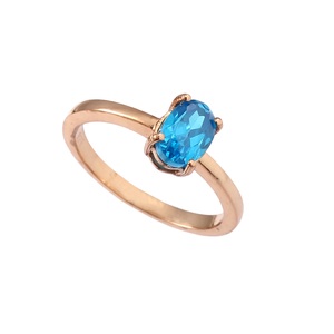 Classic Boho Blue Topaz CZ <b>Eternity</b> <b>Ring</b> Rhodium Plated Sterling <b>Silver</b> Prong Setting Wedding Birthday Anniversary Party Gift - Product Image 5