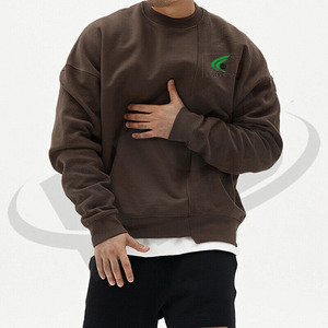 OEM personnalisé hommes sweat 100% coton écologique hiver pull à col rond lourd polaire unisexe Logo décontracté - Product Image 4