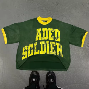 เสื้อยืดครอปของผู้ชายเสื้อโอเวอร์ไซส์ผ้าฝ้าย100% 230gsm โลโก้ออกแบบได้ตามต้องการเสื้อยืดโบซี่โอเวอร์ไซส์ทรงหลวมโอเวอร์ไซส์ - Product Image 2