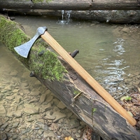 Top-Custom tangan karbon tempa baja Viking Axe dengan abu kayu menangani pernikahan atau hadiah ulang tahun untuk dia untuk DIY penggunaan industri