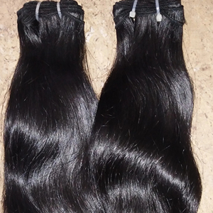 Extensiones de cabello Remy virgen brasileño 100%, estilo ondulado recto indio negro Natural, tejido de cabello virgen humano de alta calidad - Product Image 2