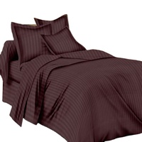 Offre Spéciale 50/50 poly coton rayure hôtel blanc ensemble de draps de lit fabricant indien ensemble de draps de literie
