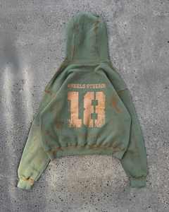 เสื้อฮู้ดมีซิปแบบ Boxy ซักด้วยกรดเทอร์รี่ผ้าฝ้าย100% กำหนดโลโก้เอง - Product Image 1