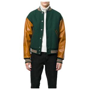 Veste universitaire en cuir et laine avec col montant et capuche, broderie de logo personnalisée pour la saison hivernale, veste d'hiver 2026 - Product Image 5