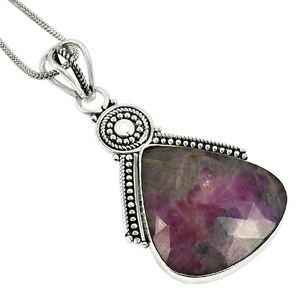 Nueva Venta de joyería fina, Plata de Ley 925, rubí Natural, Josite, piedra preciosa, forma de pera, colgante étnico, joyería Bohemia hecha a mano - Product Image 1