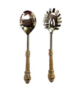 Meilleures ventes d'ustensiles de cuisine faits à la main en métal dessus de table en gros couverts d'hôtel couverts fantaisie en métal plaqué or. - Product Image 6