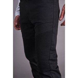 Jean en denim noir uni délavé coupe droite pour homme, style streetwear, coupe régulière, respirant, tissé, coton extensible de haute qualité - Product Image 1