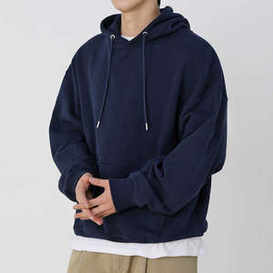 Sudadera con capucha gruesa de moda para hombre, bordado en 3D, Vintage, Color sólido, informal, suelta, Top, logotipo personalizado, sudaderas con capucha de diseño sencillo para primavera y otoño - Product Image 2