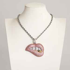 Igi certifié 925 pendentif à lèvres en argent Leb Grown diamant lèvres bijoux pour femmes Hip Hop Style pendentifs à breloque cadeau pour elle - Product Image 5