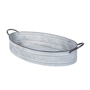 New Design <b>Galvanized</b> <b>Tub</b> with Handles Home Kitchen Decorated Luxury Deep <b>Galvanized</b> bucket for Home Living Room - Product Image 1