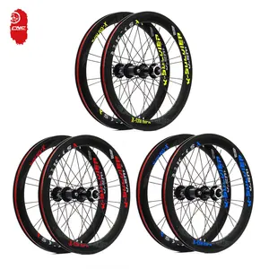 Set Roda Sepeda 20 Inci, Set Rem Cakram/V untuk Sepeda Lipat BMX, 20 Lubang Melalui As Roda Cepat Lepas untuk 8 9 10 11S